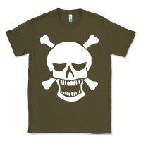 Army Green skull crossbones Classic Tee - linhVisuals