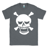 Charcoal Heather skull crossbones Classic Tee - linhVisuals