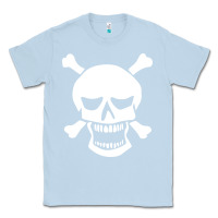 Dusty Blue skull crossbones Classic Tee - linhVisuals