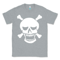 Heather Grey skull crossbones Classic Tee - linhVisuals