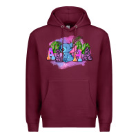 Burgundy aloha stitch Premium Hoodie - AdoDesignShop
