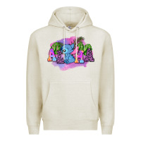 Oatmeal Heather aloha stitch Premium Hoodie - AdoDesignShop