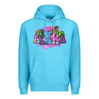 Ocean Blue aloha stitch Premium Hoodie - AdoDesignShop