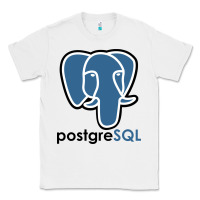 White Postgresql Classic Tee - linhVisuals