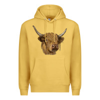 Antique Gold highland cow Premium Hoodie - RanaPortraitStore