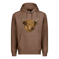 Chestnut highland cow Premium Hoodie - RanaPortraitStore