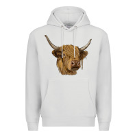 Dove Grey highland cow Premium Hoodie - RanaPortraitStore