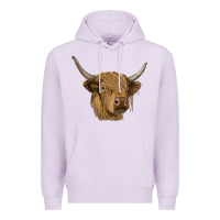 Lilac highland cow Premium Hoodie - RanaPortraitStore