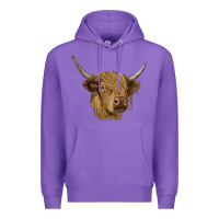 Purple highland cow Premium Hoodie - RanaPortraitStore
