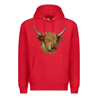 Red highland cow Premium Hoodie - RanaPortraitStore