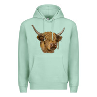 Seafoam highland cow Premium Hoodie - RanaPortraitStore