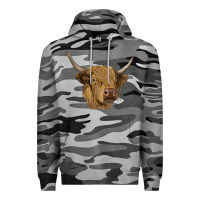 Slate Camo highland cow Premium Hoodie - RanaPortraitStore