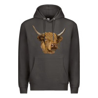 Smoke highland cow Premium Hoodie - RanaPortraitStore