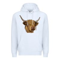 White highland cow Premium Hoodie - RanaPortraitStore