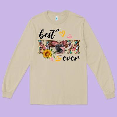 Best Mom Ever With Cow Long Sleeve Tee Designed By Artiststas