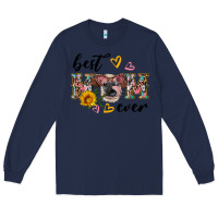 Navy best mom ever with cow Long Sleeve Tee - Artiststas