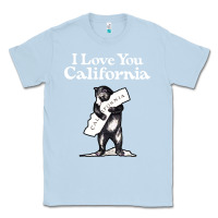 Dusty Blue i love you california bear state hug Classic Tee - linhVisuals