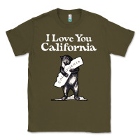 Army Green i love you california bear state hug Classic Tee - linhVisuals