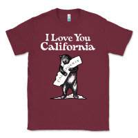 Burgundy i love you california bear state hug Classic Tee - linhVisuals