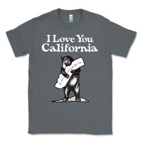 Charcoal Heather i love you california bear state hug Classic Tee - linhVisuals