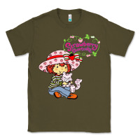 Army Green strawberry shortcake and cat Classic Tee - linhVisuals