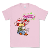 Bubblegum Pink strawberry shortcake and cat Classic Tee - linhVisuals