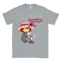 Heather Grey strawberry shortcake and cat Classic Tee - linhVisuals