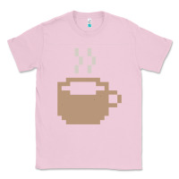 Bubblegum Pink pixel coffee Classic Tee - linhVisuals