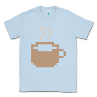 Dusty Blue pixel coffee Classic Tee - linhVisuals