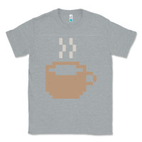 Heather Grey pixel coffee Classic Tee - linhVisuals