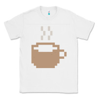 White pixel coffee Classic Tee - linhVisuals