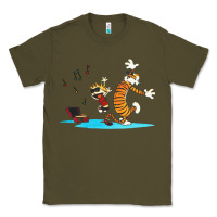 Army Green calvin music Classic Tee - linhVisuals