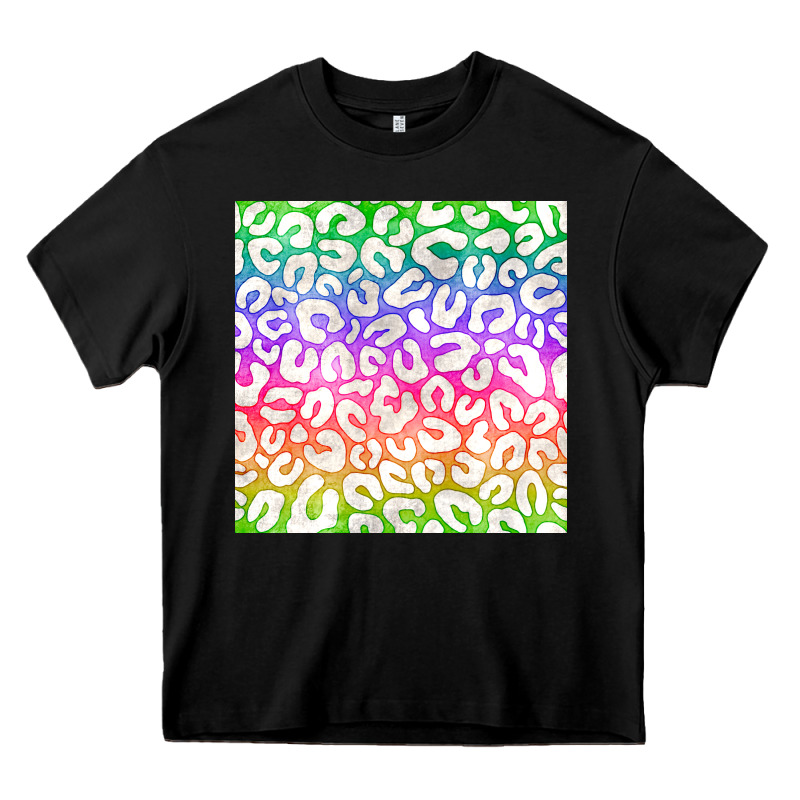 Watercolor Rainbow Leopard Seamless Pattern Heavy Core Tee by BundleAndBundleShop | Teevron