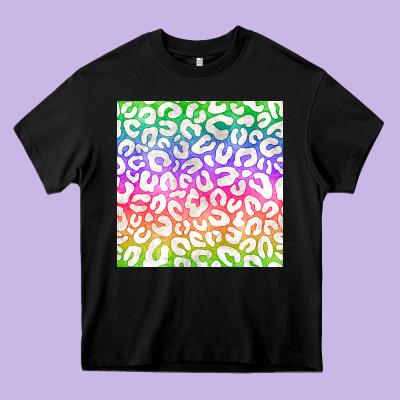 Watercolor Rainbow Leopard Seamless Pattern Heavy Core Tee Designed By Bundleandbundleshop