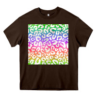 Chocolate Brown watercolor rainbow leopard seamless pattern Heavy Core Tee - BundleAndBundleShop