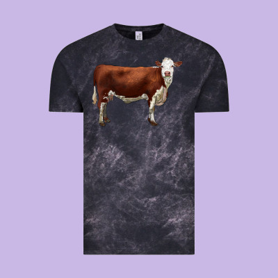 Hereford Cow Vintage Tee Designed By Lillyallendesigns