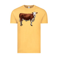 Vintage Mustard hereford cow Vintage Tee - LillyAllenDesigns