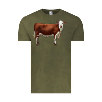 Vintage Olive hereford cow Vintage Tee - LillyAllenDesigns