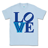 Dusty Blue villanova love Classic Tee - linhVisuals