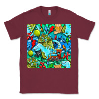 Burgundy boy child coffee cup and teddy bear with thunderbolts and camouflage s Classic Tee - BundleAndBundleShop