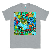 Heather Grey boy child coffee cup and teddy bear with thunderbolts and camouflage s Classic Tee - BundleAndBundleShop