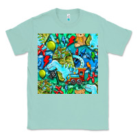 Seafoam boy child coffee cup and teddy bear with thunderbolts and camouflage s Classic Tee - BundleAndBundleShop