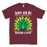Burgundy peacock inspired beautiful color bird (3) Classic Tee - linhVisuals