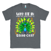 Charcoal Heather peacock inspired beautiful color bird (3) Classic Tee - linhVisuals
