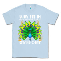 Dusty Blue peacock inspired beautiful color bird (3) Classic Tee - linhVisuals