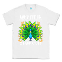 White peacock inspired beautiful color bird (3) Classic Tee - linhVisuals