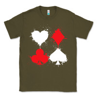 Army Green playing cards poker heart spade club Classic Tee - linhVisuals
