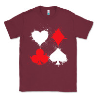 Burgundy playing cards poker heart spade club Classic Tee - linhVisuals