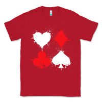 Red playing cards poker heart spade club Classic Tee - linhVisuals
