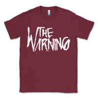 Burgundy THE WARNING Classic Tee - linhVisuals